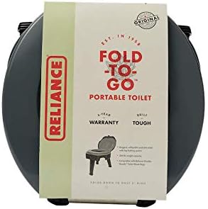 Reliance Products FOLD-to-GO Folding Portable Camping Toilet | 300 Pound Capacity | Compact & Lightweight