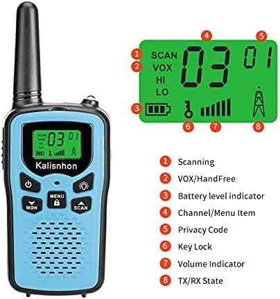 Walkie Talkies for Adults,Kalisnhon walkie talkies with 22 FRS Channels,walkie Talkie Long Range with Flashlight VOX LCD Display Two Way radios for Cycling Camping Hiking(2 Pack)