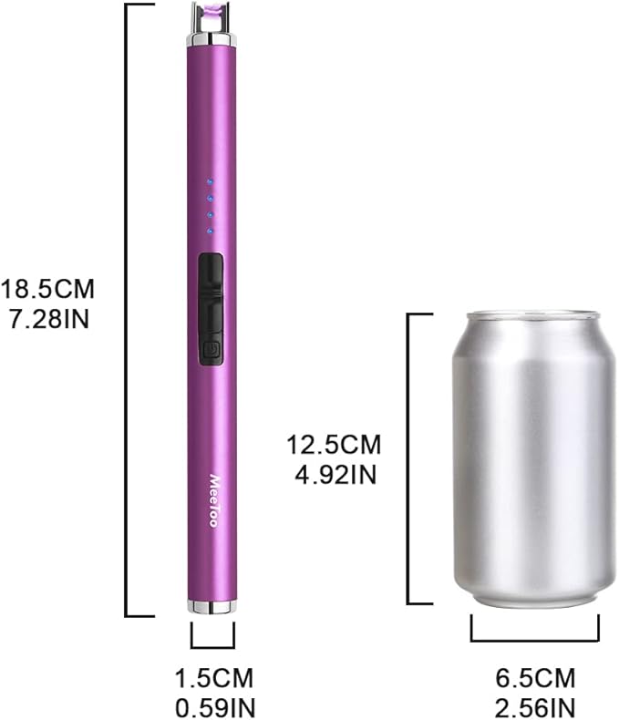 MeeToo Candle Lighter Electric Lighter Rechargeable USB Type-C Lighters for Candle BBQ Camping Fireworks (Purple)