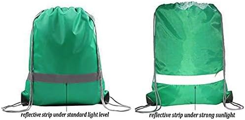 BeeGreen Drawstring Backpack Bags 20,30,50 Packs Reflective String Bags for Gym Sport Trip Cinch Sack DIY for Women Men