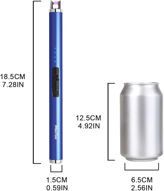MeeToo Candle Lighter Electric Lighter Rechargeable USB Type-C Lighters for Candle BBQ Camping Fireworks (Dark Blue)