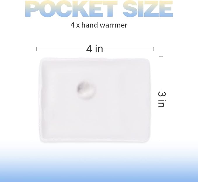 Reusable Pocket Hand Warmers,Reusable Snap Heat Pack, Hand Warmers Click, Hand Warmers Boil Click Heat Pocket Hand Warmer, Pouch Gel Hand Warmers Cute Long Lasting Warmth for Camping, Outdoor,White