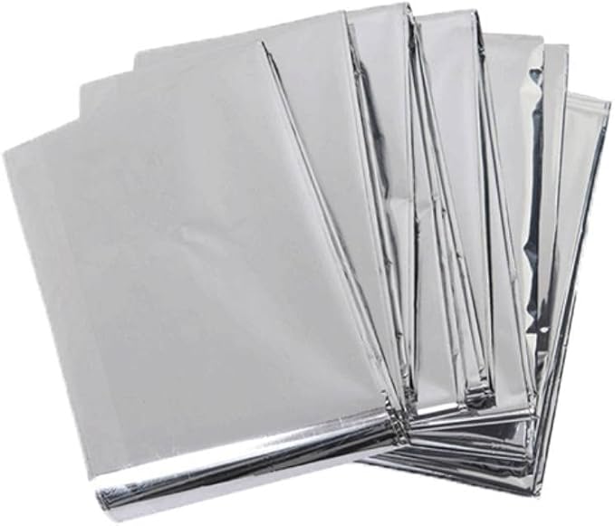 Thermal Emergency Blanket Mylar, Survival, Safety - Great for Camping Outdoors, Hiking, Survival, Climbing, Insulating Heat, or First Aid - Pack of 4