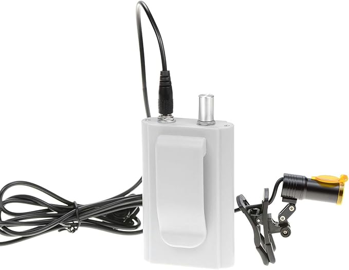 NSKI 5W LED Head Lamp Plastic Clip Type with Filter and Belt Clip Type Rechargabe Battery High Brightness Headlamp (Silver)