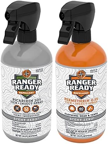 Ranger Ready Repellents P2Pak Permethrin + Picaridin 20% Tick & Insect Repellent, Scent Zero, 24 Fl Oz. (Pack of 2)