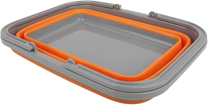Tiawudi 2 Pack Collapsible Sink with 2.25 Gal / 8.5L Each Wash Basin for Washing Dishes, Camping, Hiking and Home