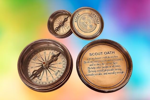 Smizzy Navigational Maritime Vintage Nautical Brass Compasses Fully Functional Titanic/Robert Frost Poem Compass/Sundial for Gift and Home Décor