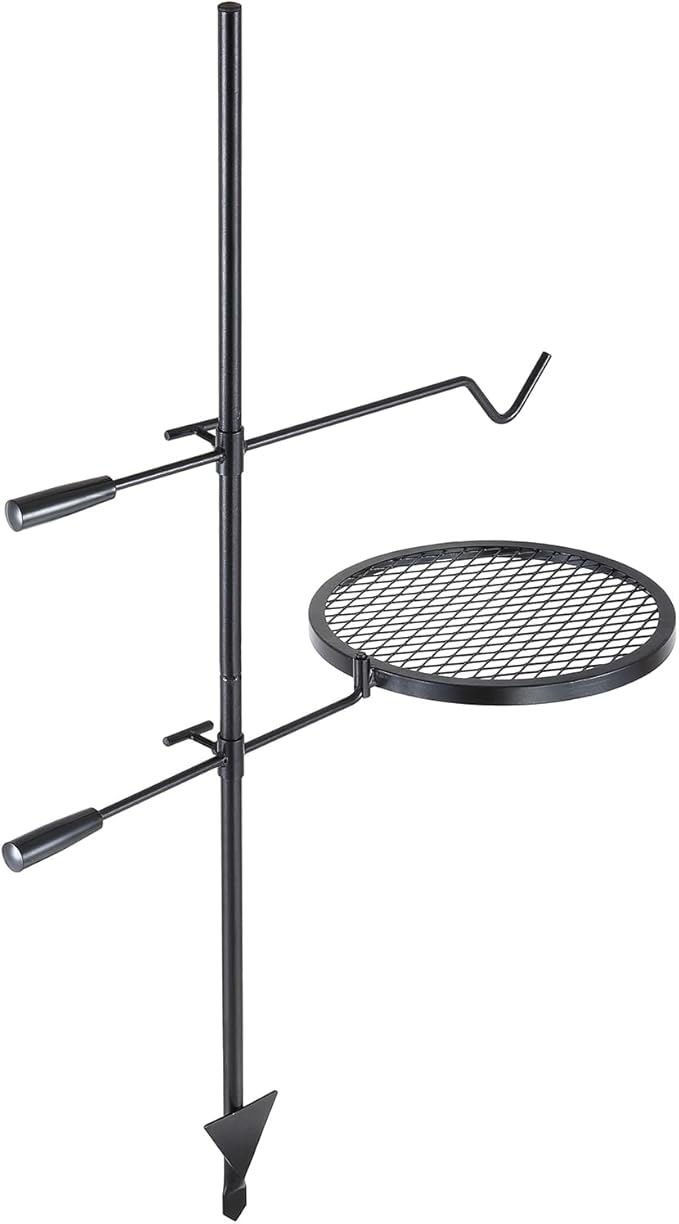 VEVOR Swivel Campfire Grill, Fire Pit Grill Grate over Fire Pits, Heavy Duty Steel Grill Grates, 360° Adjustable Open Fire Outdoor Cooking Equipment, Portable Camp Fire Racks for Camping Outdoor BBQ