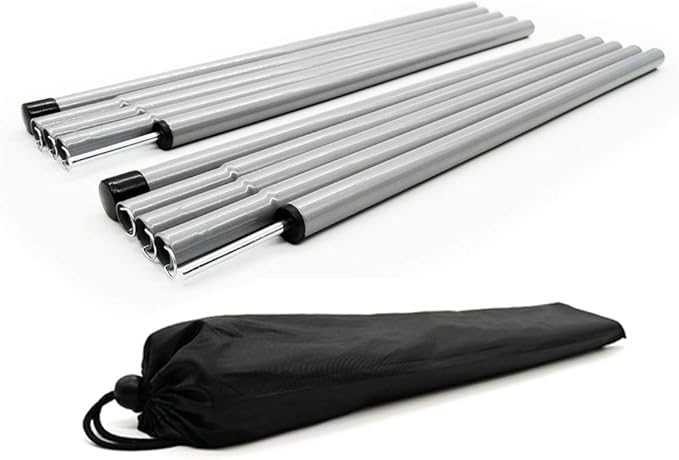 Long Leaf Tent Poles,Adjustable Steel Rods for Camping Tarps,Backpacking,Shelters,Portable Tarp Poles Rods-2 Pack