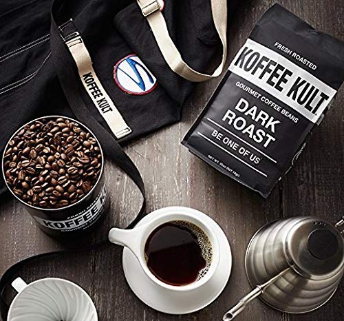 Koffee Kult Dark Roast Coffee Beans - Rich & Bold with Chocolate & Cinnamon Notes, Smooth Finish 100% Arabica, Ethically Sourced, Resealable 12oz