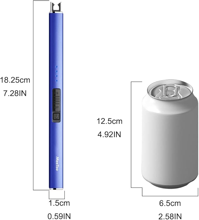MeeToo Electric Candle Lighter Rechargeable Lighter Type-C Plasma Arc Lighters for Candle Camping Kitchen (Dark Blue)
