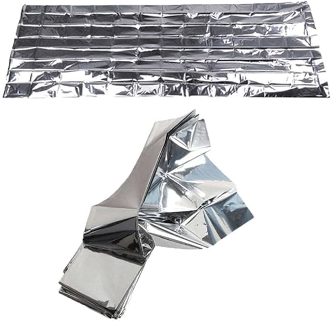 Thermal Emergency Blanket Mylar, Survival, Safety - Great for Camping Outdoors, Hiking, Survival, Climbing, Insulating Heat, or First Aid - Pack of 4