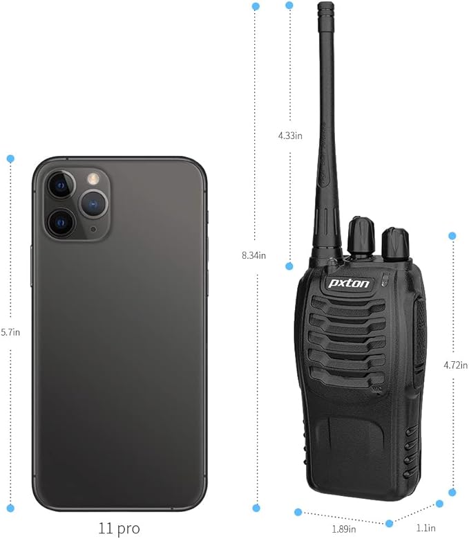 PX-8S-01 walkie talkies for Adults with Upgraded Headset,Handheld Portable Two Way radios Long Range Include Rechargeable walkie Talkie Li-ion Battery and USB Charger(2 Pack)