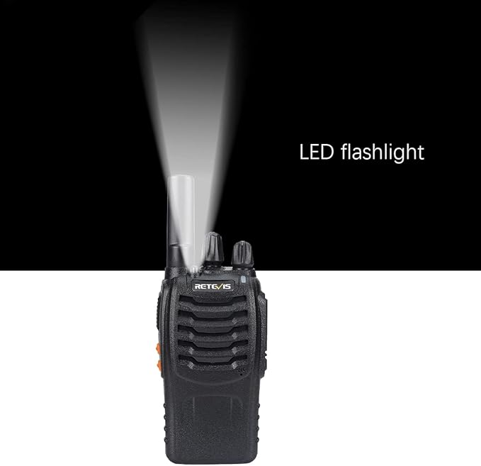 Retevis H-777 Rechargeable Walkie Talkies, Mini 2 Way Radios Long Range, Small Walky Talky, Portable FRS Two Way Radios with LED Flashlight(Black, 2 Pack)