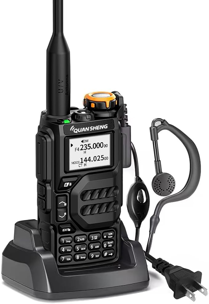 UVK5 AM/FM/DTMF walkie Talkie 200 Channel Type-C Charging Three Frequency Receiving walkie Talkie NOAA Weather Forecast, with Flash VOX Replication Frequency LCD Display