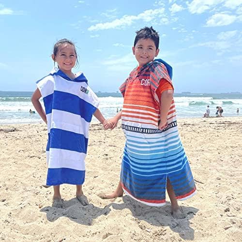 COR Surf Poncho Changing Towel Robe with Hood and Front Pocket, Made of Quick Dry Microfiber Doubles Up As A Beach Towel and Blanket, (Medium, Sarape)
