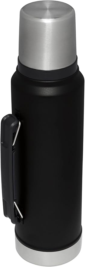 Stanley Classic Legendary Vacuum Bottle 1.1 qt | Wide Mouth with Leakproof Cup Lid | Keep Drinks Hot or Cold | Packable for Travel | Insulated Stainless Steel Thermos | BPA-Free | Matte Black