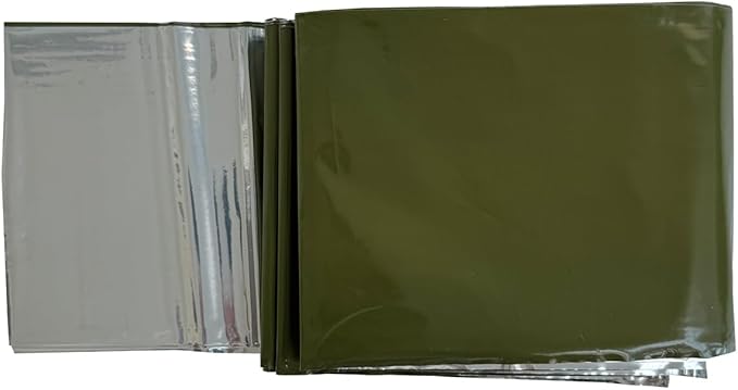 Rescue Essentials Hypothermia Wrap Blanket, Oversized 60" x 96", Mylar/Lightweight Polyethylene Fabric (OD Green)