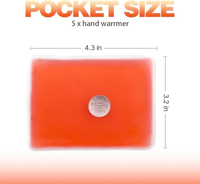 Reusable Pocket Hand Warmers,Reusable Snap Heat Pack, Hand Warmers Click, Hand Warmers Boil Click Heat Pocket Hand Warmer, Pouch Gel Hand Warmers Cute Long Lasting Warmth for Camping, Outdoor,White