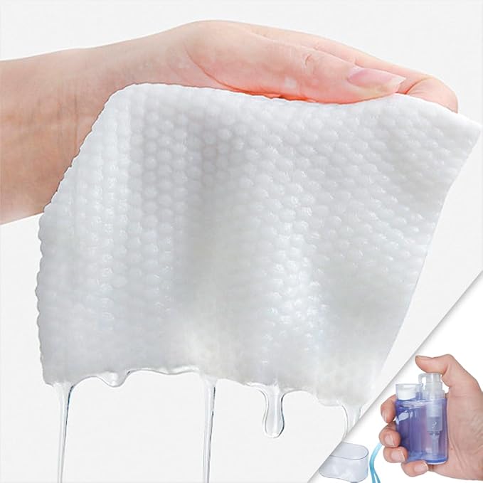 Compressed Towels,110PCS Compressed Face Towel with Carrying Case and Towel Dispenser,Disposable Magic Compressed Tissue Paper Towel Tablets Portable Mini Tissue for Travel,Sport,Camping