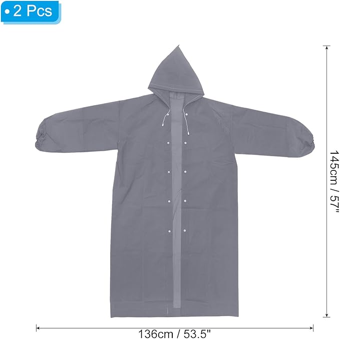 PATIKIL Rain Ponchos, Unisex Survival Raincoats, Reusable Thickened Impermeable Rain Jackets for Hiking Outdoor