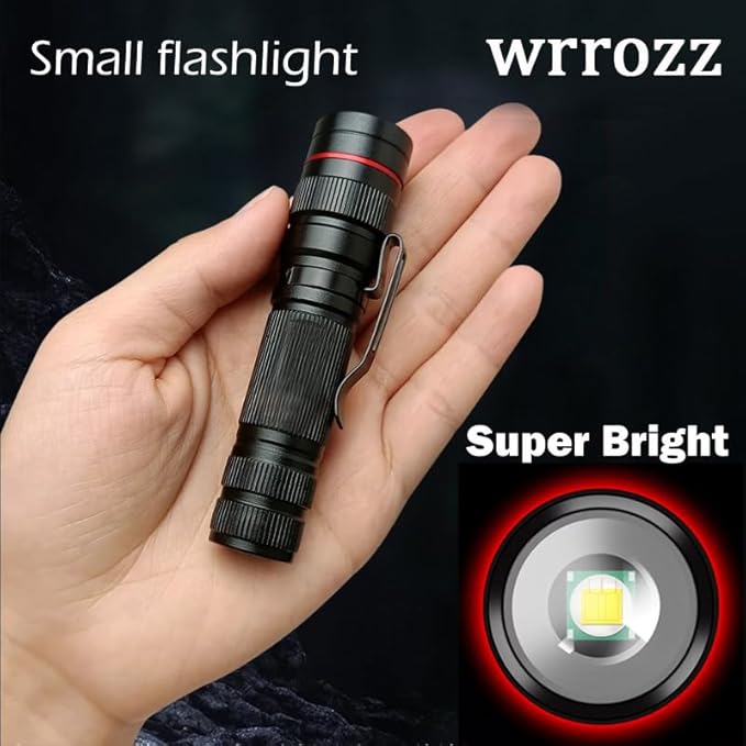 LED Flashlight Rechargeable 2 Pack, High Lumens Tactical Flashlights, Super Bright Small Flash Light, Mini Pocket Torch, 3 Modes Zoomable Flashlight for Outdoor, Camping, Birthday for Men Women
