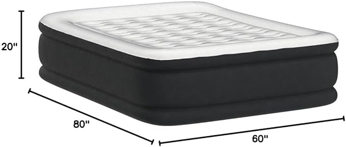 King Koil Luxury Queen Size Air Mattress with Built-in High-Speed Pump, 20" Adjustable Double High Premium Pillow Top Inflatable Airbed for Guests, Camping & Home (Manufacturer Warranty)