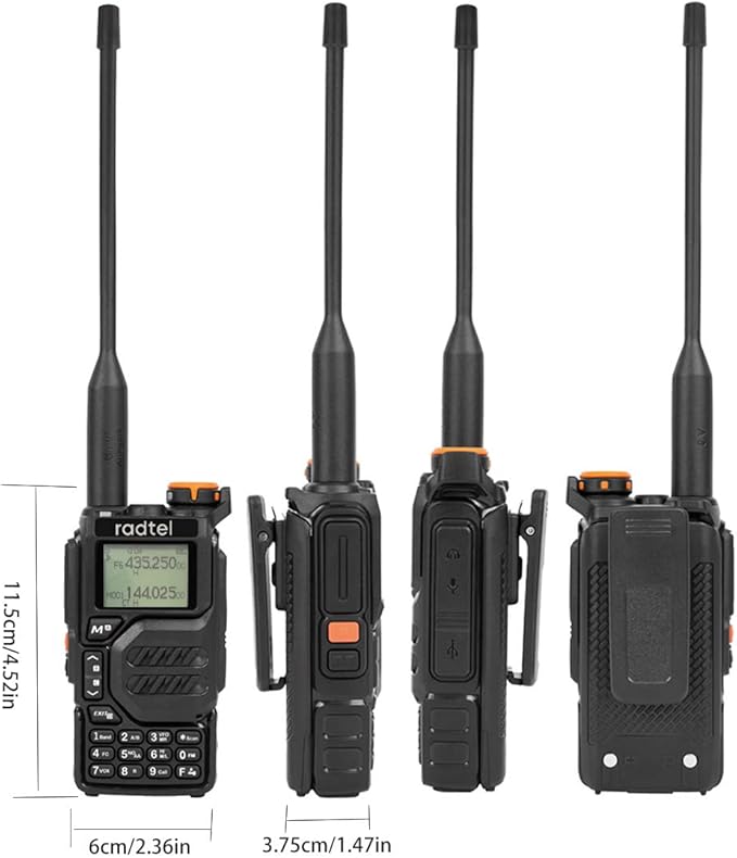 Radtel RT-590 Tri-Band Radio Air Band Receive Two-Way Radio 200CH 5 Watts NOAA Weather Alert Huge Features SCAN/VOX/AM/FM Radio/DTMF… (basic version)