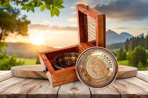 Smizzy Navigational Maritime Vintage Nautical Brass Compasses Fully Functional Titanic/Robert Frost Poem Compass/Sundial for Gift and Home Décor