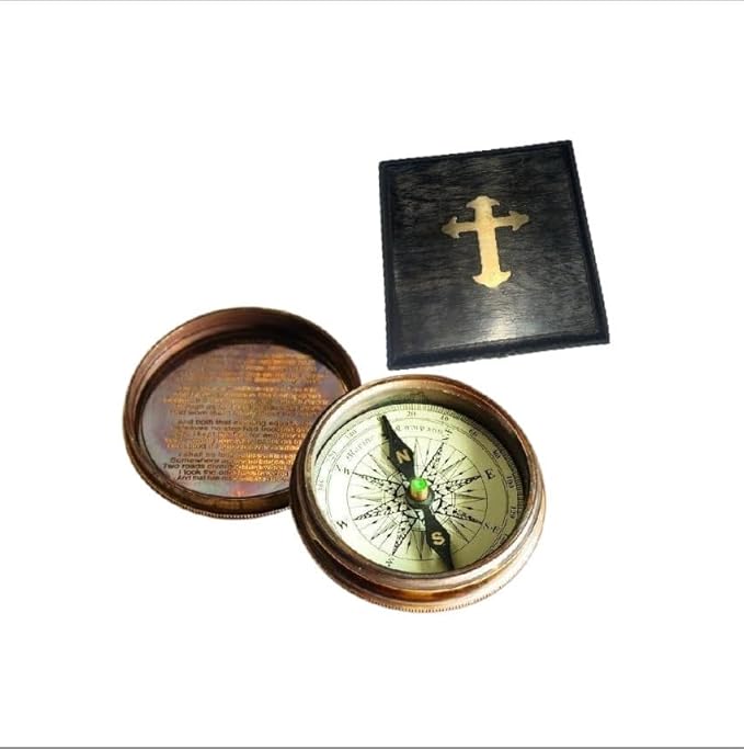 Smizzy Navigational Maritime Vintage Nautical Brass Compasses Fully Functional Titanic/Robert Frost Poem Compass/Sundial for Gift and Home Décor