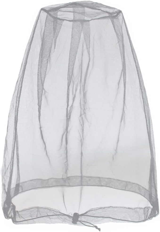 Cinvo Head Net Hat Bug Net Face Netting for Bugs No See Ums Insects Gnats Biting Midges from Outdoor Activities, Spacious Net Room Works Over Most Hats Comes with Free Stock Pouches- Grey