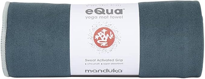 Manduka eQua Yoga Mat Towel - Quick Drying Microfiber, Lightweight, Easy for Travel, Use in Hot Yoga, Vinyasa and Power, 72 Inch (182cm)