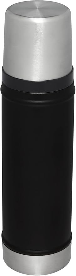 Stanley Classic Legendary Vacuum Bottle 20 oz | Wide Mouth with Leakproof Cup Lid | Keep Drinks Hot or Cold | Packable for Travel | Insulated Stainless Steel Thermos | BPA-Free | Black 2.0