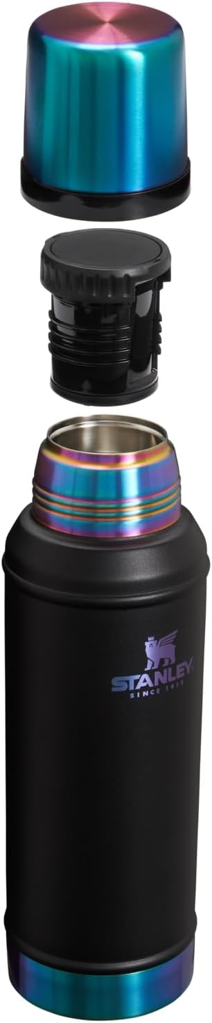 Stanley Classic Legendary Vacuum Bottle 2.0 qt | Wide Mouth with Leakproof Cup Lid | Keep Drinks Hot or Cold | Packable for Travel | Insulated Stainless Steel Thermos | BPA-Free | Black Chroma