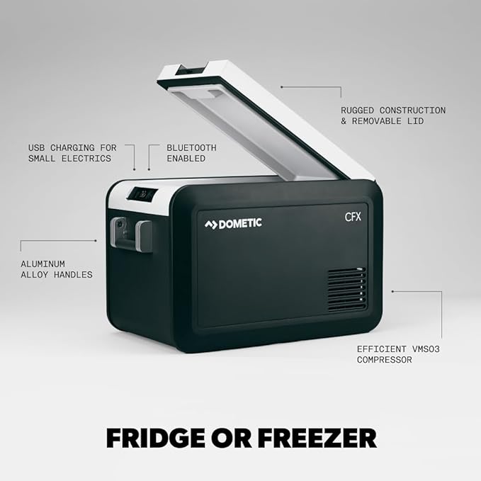 Dometic Portable Refrigerator and Freezer with ICE Maker, Powered by AC/DC or Solar
