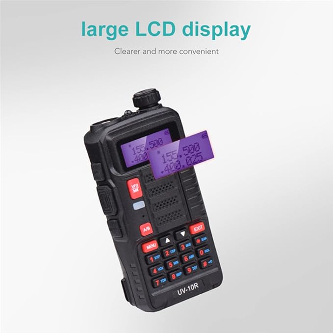 BAOFENG Radio UV-10R Tri-Power 7W/5W/1W High/Mid/Low Power Two Way Radio Handheld Long Range Walkie Talkie for Adults with USB Cable