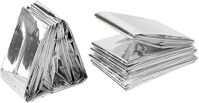 Thermal Emergency Blanket Mylar, Survival, Safety - Great for Camping Outdoors, Hiking, Survival, Climbing, Insulating Heat, or First Aid - Pack of 4