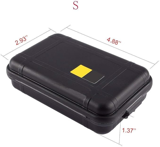 Outdoor Survival Storage Box, Waterproof Shockproof Box Plastic Tool Box Enclosure Airtight Survival Case Container Storage Travel Sealed Containers Carry Box For Camping Fishing (S, Orange)