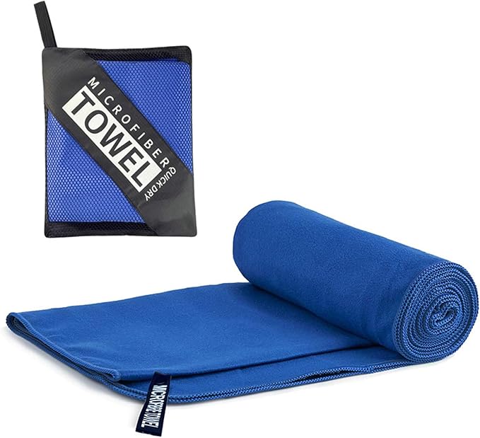 Quick Dry Towel Beach Swim Bath Towel Super Absorbent Microfiber Fast Drying Towels Lightweight for Travel Sports Camping Hiking Backpacking Gym Swimming Yoga (Royal Blue, 19.69 "* 47.24")