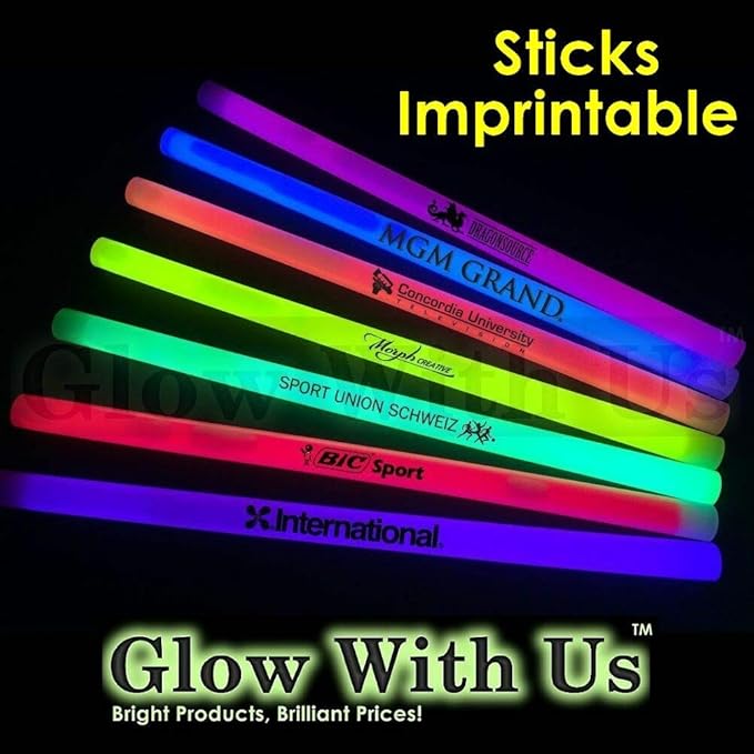 Glow Sticks Bulk Wholesale, 250 12” Yellow Industrial Grade Jumbo Light Sticks, Bright Color, Glow 14 Hrs, Safety Glow Stick w/ 3-year Shelf Life, Ideal for Camping & Emergency, GlowWithUs Brand