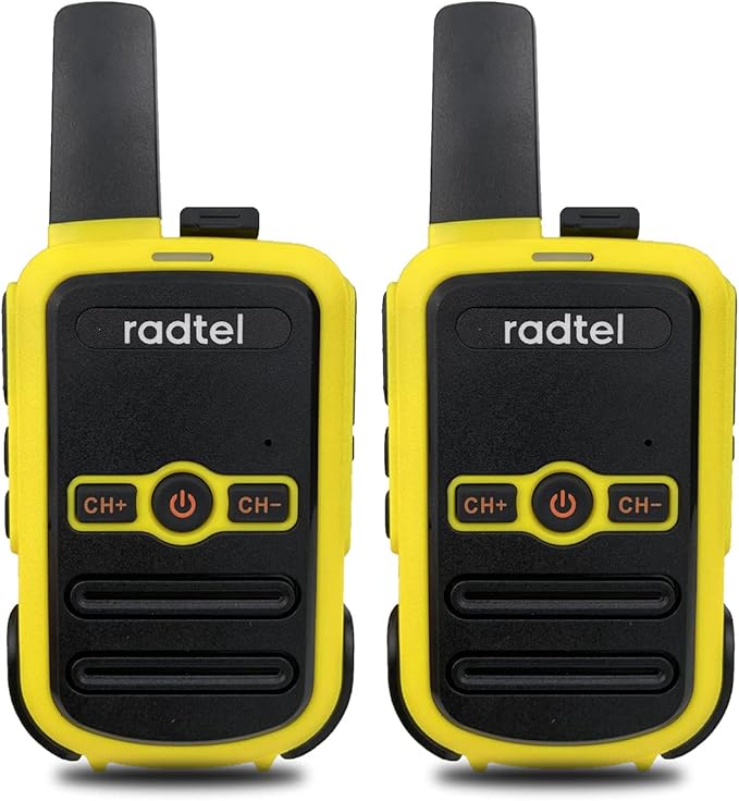 Radtel RT12 Walkie Talkies for Adults Rechargeable 2 Pack, Long Range Handheld FRS Two Way Radio 16CH Handsfree VOX for Camping Hiking (Yellow)