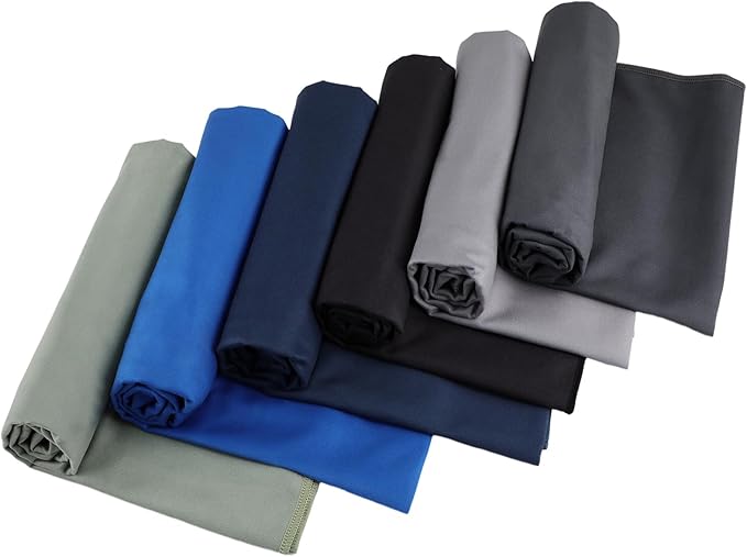 Tranqun 6 Pcs Quick Dry Towel Colored Microfiber Travel Towel Camping Towels Lightweight Absorbent Compact Backpacking Towel Microfiber Gym Towel for Sweat Beach Bath Yoga Hiking Pool 24 x 48 inch