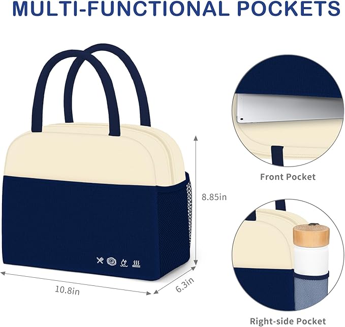 Lunch Bag Women, Lunch Box for Women Men Reusable Insulated Lunch Tote Bag, Handbags Case High Capacity for Travel Work Picnic