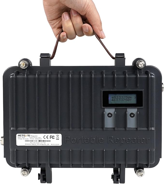 Retevis RT97 GMRS Repeater, Customize Frequency Full Duplex Repeater,16 Channel High Power Portable Radio Repeater for Outdoor and Home Use(1 Pack)