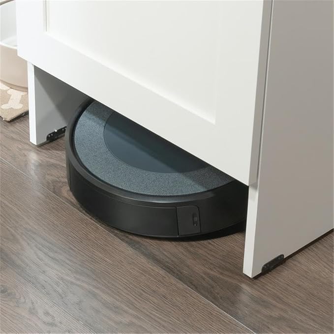 Sauder Homeplus Robot Vacuum Storage Cabinet, Soft White finish