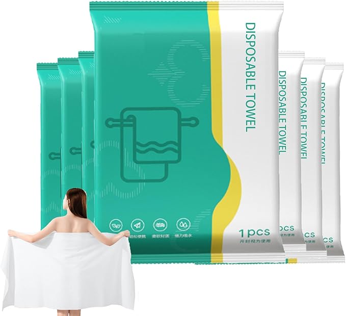 Disposable Bath Towels, Portable Bath Towels for Travel, Hiking, Camping, Backpacking, Individually Packed (Size 27.5 * 55in) (55.1" x 27.5" (5 Pack))