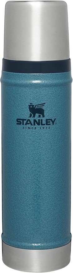 Stanley Classic Legendary Vacuum Bottle 20 oz | Wide Mouth with Leakproof Cup Lid | Keep Drinks Hot or Cold | Packable for Travel | Insulated Stainless Steel Thermos | BPA-Free | Hammertone Lake