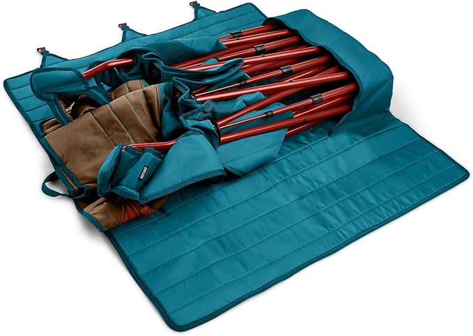 Kelty Lowdown Couch - 3 Person Capacity Camping Chair, Extra Large and Sturdy Bench for Campsites, Soccer Games, and Backyard Parties, with Cup Holders|Arm Rest, Polyester, Deep Lake/Fallen Rock