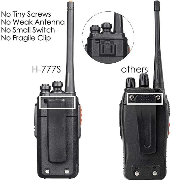 Retevis H-777S Walkie-Talkies Long Range,Rechargeable Two Way Radios,2 Way Radio with Earpiece,VOX Handsfree,Hiking Camping Road Trip Biking(2 Pack)