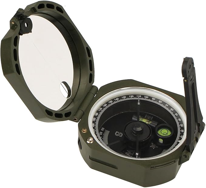 SVBONY Camping Military Compass Pocket Transit Multifunction Compass Lensatic Sighting Fluorescent Waterproof for Hunting Hiking with Strap